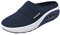 Diabetiker-Slip-On mit Fußgewölbe-Luftunterstützung, gestrickte Wanderschuhe, Outdoor-Kissen, orthopädischer Komfort, lässige Damen-Freizeitschuhe Damen Plateau Schuhe Sommer (Dunkelblau, 37 EU)