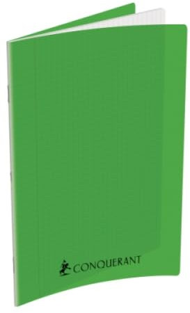 Lot de 5 Cahier Classique PP piqué 24x32, 192p./96 feuilles 70g/m², Séyès, coloris vert