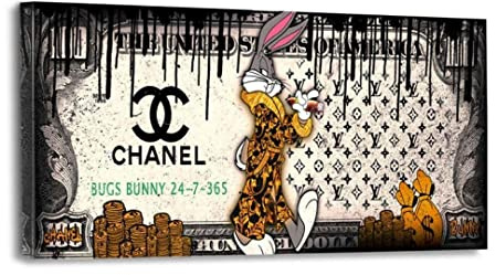 Hustling Sharks® Pop-Art-Bild „Luxury #2“ – Leinwand 120 × 60 cm