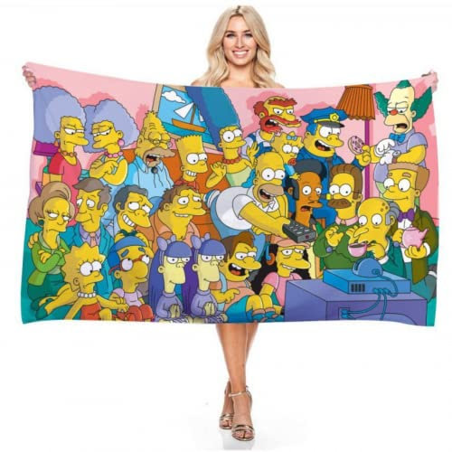 IMFLY The Mpsons Strandtuch,Mikrofaser-Strandtuch 70 X 140 cm,Strandtücher Kinder,Strand Und Pool,Geschenke Für Kinder,Strandhandtücher Towel (5,80x160cm)