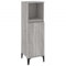 vidaXL Badschrank, Schrank für Badezimmer, Badezimmerschrank mit viel Stauraum, Hochschrank Badezimmer Schrank Metallfüße, Grau Sonoma Holzwerkstoff