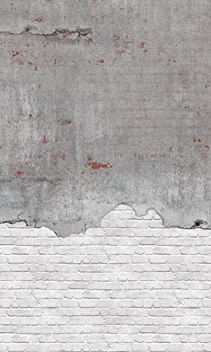 Rasch Tapete 36486 - Fototapete auf Vlies in Weiß und Grau mit Beton-Optik und Backstein-Optik - 2,65m x 1,59m (LxB)