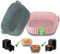KRAPPS Molde Silicona Freidora de Aire Reutilizables 5-8L Set 3 Piezas 21cm - Moldes Silicona Air Fryer, Recipiente Air Fryer, Accesorios Freidora de Aire, Bandeja para Airfyer, Moldes para Airfryer