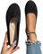 Minetom Damen Ballerina Slip On Schuhe rutschfest Stricken Sneaker Bequem Atmungsaktiv Sommer Sportlich Frauen Flache Schuhe Komfort Flats Schuhe A Schwarz 41 EU