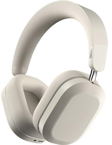 Defunc Mondo by Over-Ear kabellose Kopfhörer mit optionalem Kabel, 45 Stunden aktive Spielzeit, Bluetooth, Dual-ENC-Mikrofone und Treiber, Greige
