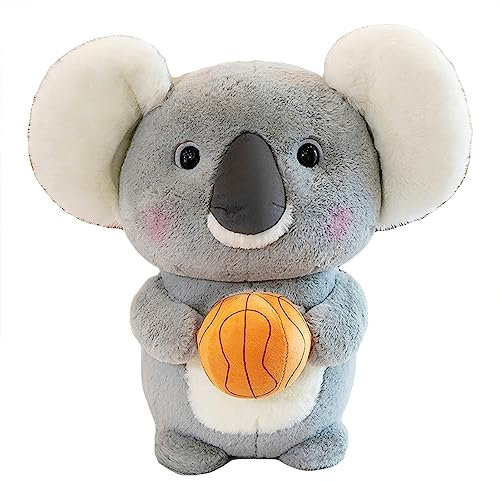 Trayosin Koala Plüschtiere Plüsch Kawaii Kuscheltier mit Ball für Kinder Mädchen, Jungen Stofftier Koala zum Spielen, Sammeln & Kuscheln – Gemütliches Schmusetier (Basketball,25cm)