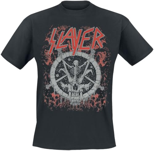 Slayer Divine Skeleton Männer T-Shirt schwarz S 100% Baumwolle Band-Merch, Bands, Nachhaltigkeit