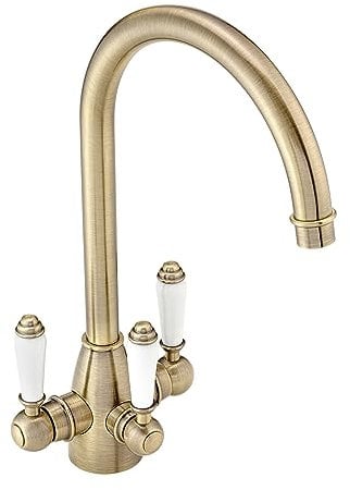 ENKI, Valencia, KT125, Traditional Filter Tap with Ceramic Levers, Drinking Kitchen Taps, Antique Bronze