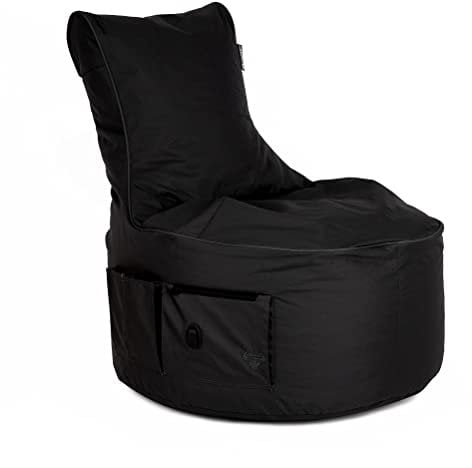 BuBiBag Gaming Sitzsack - Sitzsack für Kinder und Erwachsene | Beanbag mit Anschluss, Gaming, Halterung und Seitentasche, Outdoor Sitzsack - Maverick (Anthrazit 2)