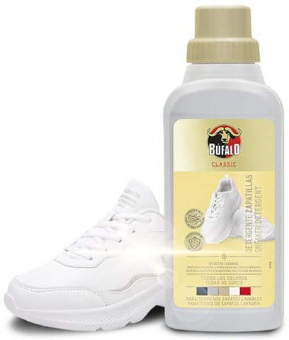 Búfalo Classic - Detergente Líquido Concentrado para Zapatillas con Neutraroma | Limpiador Zapatillas Blancas y Deportivas | Elimina Olores | Apto Lavadora 30°C | Dermatológicamente Testado - 500ml