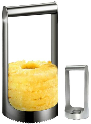 PEKMAR Éplucheur d'ananas en Acier Inoxydable, trancheuse d'ananas en Acier Inoxydable, Coupe-Ananas et évideur, Machine de Dessin d'anneau de Couteau Double Couche Efficace
