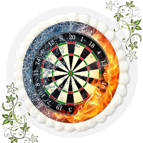 FONDANT Dart Motiv Tortenbild, Zuckerbild mit Motiv, Essbares Foto für Torten, Tortenbild, Tortenaufleger Ø 20cm FONDANT DART Nr. 2