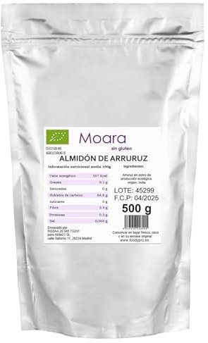 Harina de Arrurruz ecológica, Arrowroot, Dieta Keto, Espesante 100% natural, Almidón de arrurruz sin gluten, Vegano, Sin OGM, Ideal para repostería y cocina, Ecológico origen India, 500 gr.
