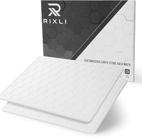 RIXLI Alfombrilla de baño color blanco, 2 unidades