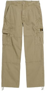Superdry Herren Weit geschnittene Cargohose aus Bio-Baumwolle Dress Beige 34/32