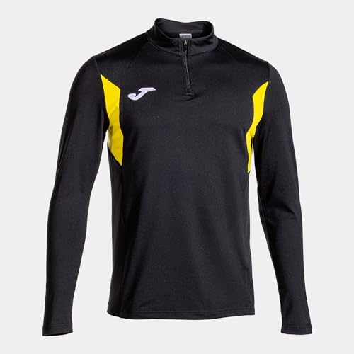 Joma - Herren-Sweatshirt - Winner III - halber Reißverschluss, Schwarz/Gelb, XXL