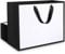 EUSOAR Geschenktüte Schwarz Weiß - 20 Stück 230GSM Papiertüten Elegant - Weiss Schwarze Hochwertige Kraftpapier Tüte Mittel - Papiertragetaschen M 27x8x21cm - Geschenktaschen mit Henkel für Hochzeit