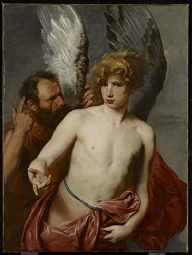 ENYLUFUT Berühmte Gemälde Leinwand Malerei Wandkunst Bilder Deko Kunstwerk Daedalus Und Ikarus Von Van Dyck Abstrakt Poster für Wohnzimmerdekoration 60x90cm