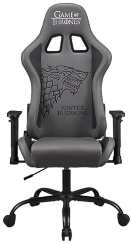 Subsonic Game of Thrones - Gaming chair or office chair, adult gamer chair, comfortable seat, integrated headrest, adjustable armrests and height, ergonomic backrest - Black