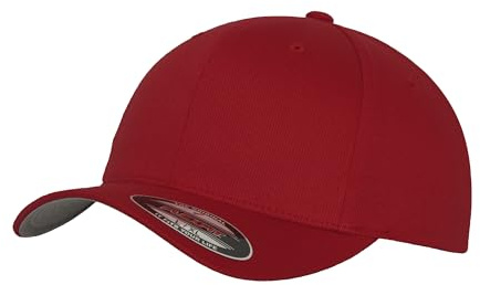 GIDUTEX Flexfit Unisex Wooly Combed Cap inkl. Schlüsselband graue Unterseite Baseball Cap Basecap (DE/NL/SE/PL, Alphanumerisch, L, XL, Rot)