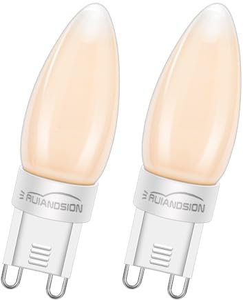 Ruiandsion G9 Ampoule LED dimmable 2200k blanc chaud 220-240V 4w 4 filaments LED G9 ampoule domestique équivalente à 40W lampe halogène pour intérieur plafonnier à suspension (2pcs)