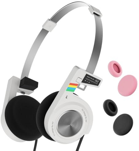 iKF R3 Bluetooth Retro On Ear Kopfhörer, Deep Bass Headset mit Multipoint-Modus, bis zu 60 Stunden Spielzeit, Anschluss von Zwei Geräten, für Laptop/PC (Schwarz)