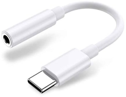 USB C to 3.5mm Jack, Type C to Headphone Adapter Aux Digital Audio Earphone Adaptor, Aux to USB C Headphone Adapter for Sam-sung S24 S23 S22 S21 A55 A54 A53 A35 A15, i-Phone 15 Pro Max (White)