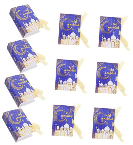 CHILDWEET 10pc Ramadan Candy Boxen Islamischen Eid Festival Buch Form Cookie Boxen Dekorative Papier Leckerli Verpackung
