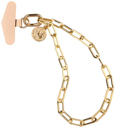 TIANXUAN Phone Wrist Strap Metal Mobile Phone Chain Lanyard Anti Theft Charm Strap with Detachable Metal Tether Tab Lightweigth Convenient Carrying Hands-Free for Women Girls for iPhone Secure