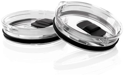 2 Pack Replacement Lids for Yeti Rambler, Hydro Flask, 20 oz Tumblers, Straw and Splash Proof Design, Leak Resistant, Durable, Easy Clean, Universal Fit