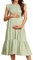 Robe Plissée Maternité sans Manche Col Rond Robe mi Longue Grossesse à Volants Ete Grande Taille Ample Enceinte Chic Pas Cher Shooting Photo (GN1, S)