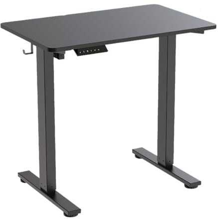 Worktrainer MiniDesk | Bureau réglable en Hauteur Noir | Bureau Assis-Debout électrique 80x50 cm | Ergonomique | Parfait pour Le Bureau à Domicile et Lieu de Travail | avec Commande à mémoire