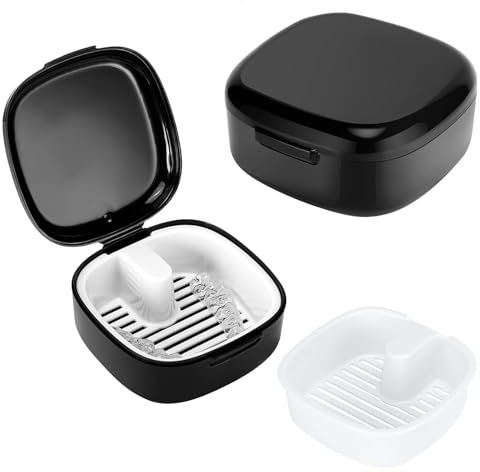 Boîte de dentition, couvercle pour prothèses dentaires, boîte pour appareils dentaires, appareil dentaire, boîte à prothèses dentaires avec tamis, couvercle portable, pour le stockage des prothèses