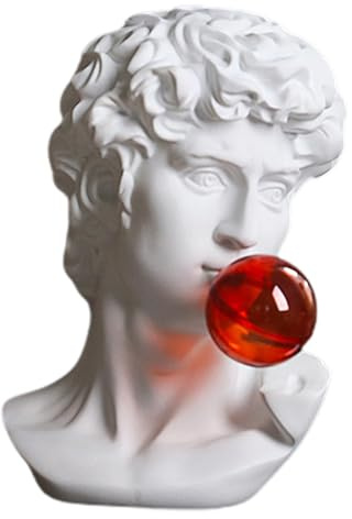 Statua a busto di David – Statua decorativa da scrivania in resina, scultura artistica di David | Figura unica in resina con finitura impermeabile, elegante ornamento multifunzionale per soggiorno