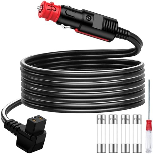 Xiatiaosann Car Cooler Cable 12/24V Car Fridge Freezer DC Power Cord Cable Adapter, with 10A 15A Fuse, for Travel Camping Picnics RV Cars Refrigerator