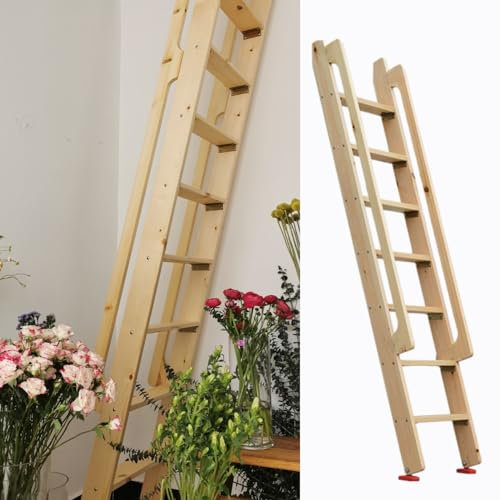 Scala per soffitta in legno massello, ad alta capacità di carico, per finestre/seminterrato, facile da installare con ils e accessori, ideale per casa e soffitte