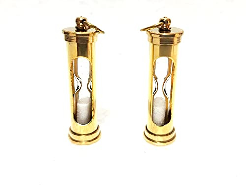 Dekorative Sanduhr aus Messing, goldfarben, 2 Stück