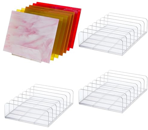 OLYCRAFT 4pcs Rangement Vitrail 7 Cases Organisateur Rangement Verre Tiffany Plastique Porte Verre Tiffany Support Organisateur Art Accessoires Fournitures Projets Vitrail Cathédrale