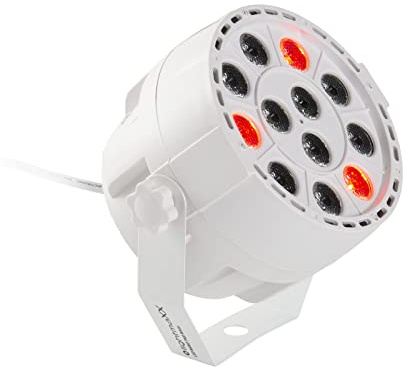 LightmaXX LED NANO PAR, 12x1W RGBW LED PAR Scheinwerfer, DMX steuerbar, 8 Kanäle, Weiß, Symmetrisches Abstrahlverhalten