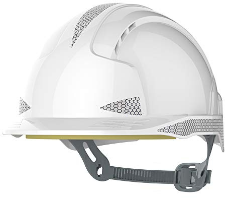 JSP Ajb160–400–100 Evolite CR2 Slip casque de cliquet, ventilé, Blanc