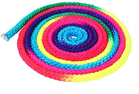 Yosoo Gymnastikseil Springseil Springschnur Kinder Pferdeleine Kinder Gymnastik Seil Regenbogen Farbe Rhythmisch Regenbogenfarbe Exercise Fitness Aerobic Rhythmische Gymnastik Kunstseil Sporttraining