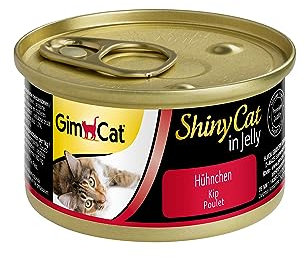 GimCat ShinyCat in Jelly Hühnchen - Nassfutter mit Fleisch und Taurin für Katzen - 24 Dosen (24 x 70 g)