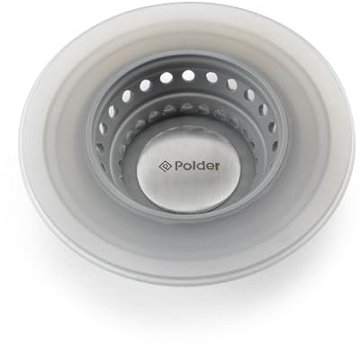 Polder KTH-72-432 Pop-Up Sink Strainer & Stopper, 4.5 (11.3 cm) Diameter, Clear