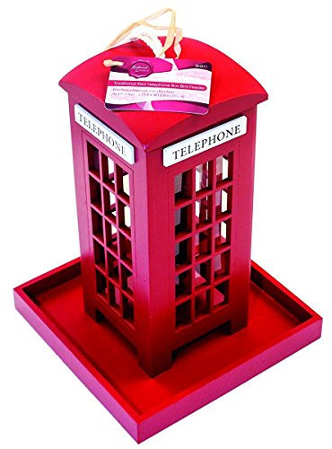 Redwood Leisure BB-BH311 Telephone Box Bird Feeder - Red