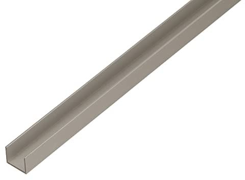 Alberts 485641 U-Profil | speziell für 16 mm starke Spanplatten | Aluminium, silberfarbig eloxiert | 2000 x 19 x 15 mm