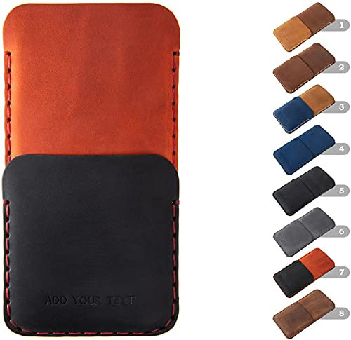 Leder Hülle Tasche für Huawei | Prägung Name Text