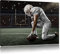 Pixxprint knieender Football-Spieler, Größe: 100x70cm, Leinwandbild, fertig gespannt, Wandbild, Dekoration, Kunstdruck, kein Poster