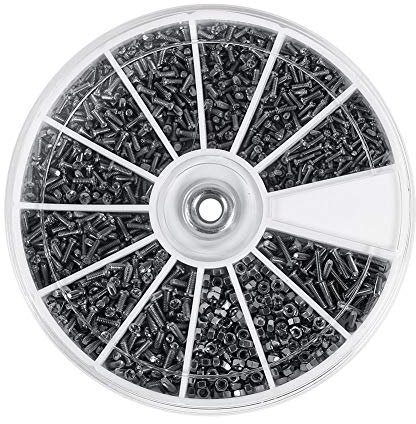 Sortiment mit 600 kleinen Schrauben und Muttern aus Edelstahl, M1, M1.2, M1.4, M1.6, für Uhren und Brillen