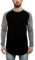 Blackskies Baseball Longsleeve T-Shirt | Langes Oversize Fashion Basic Langarm Raglan Herren Longshirt Long Tee Melliert - Schwarz Grau Medium M