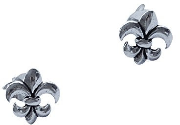 1 Paar Ohrstecker Fleur de Lys Bourbon Lilie aus 925er Sterling Silber